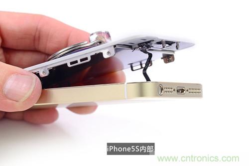 土豪金iPhone 5S拆解：內(nèi)部結(jié)構(gòu)升級(jí)，維修難度增加