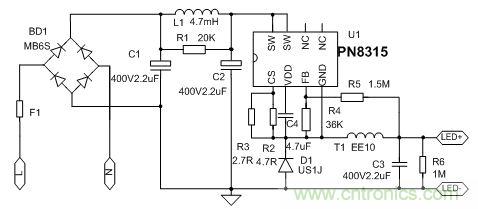 典型案例：非隔離5-40W的LED恒流驅(qū)動的設(shè)計(jì)