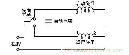 開(kāi)關(guān)控制正反轉(zhuǎn)接線