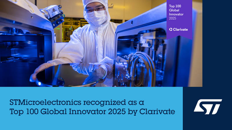 意法半導體被評為2025年全球百強創(chuàng)新機構，已連續(xù)七年獲此殊榮